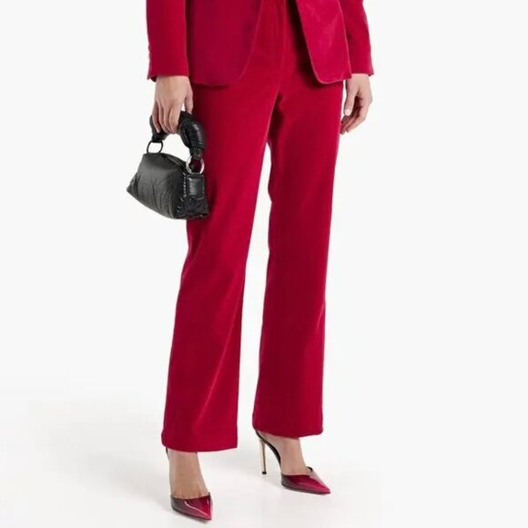 NWT Walter Baker Ferris Velvet Pants  - Size 4  - Magenta - Picture 1 of 7